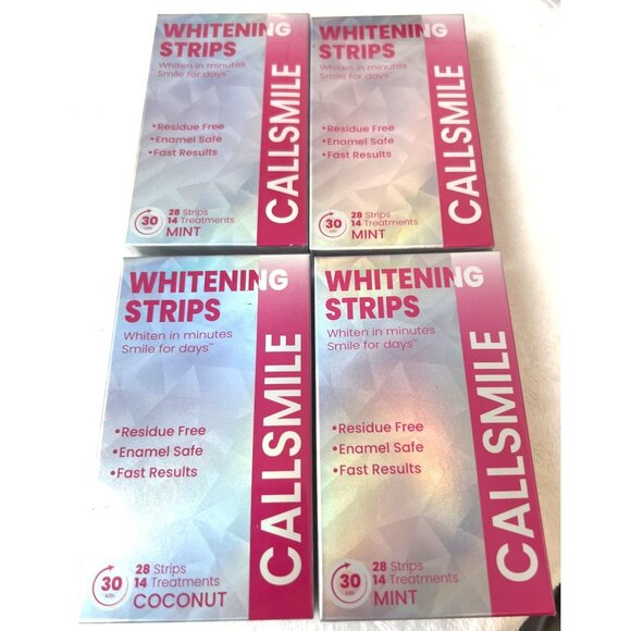 Lot 4 Boxes CALLSMILE Teeth Whitening Strips - 14 Treatments each Enamel Safe  N - Picture 1 of 7